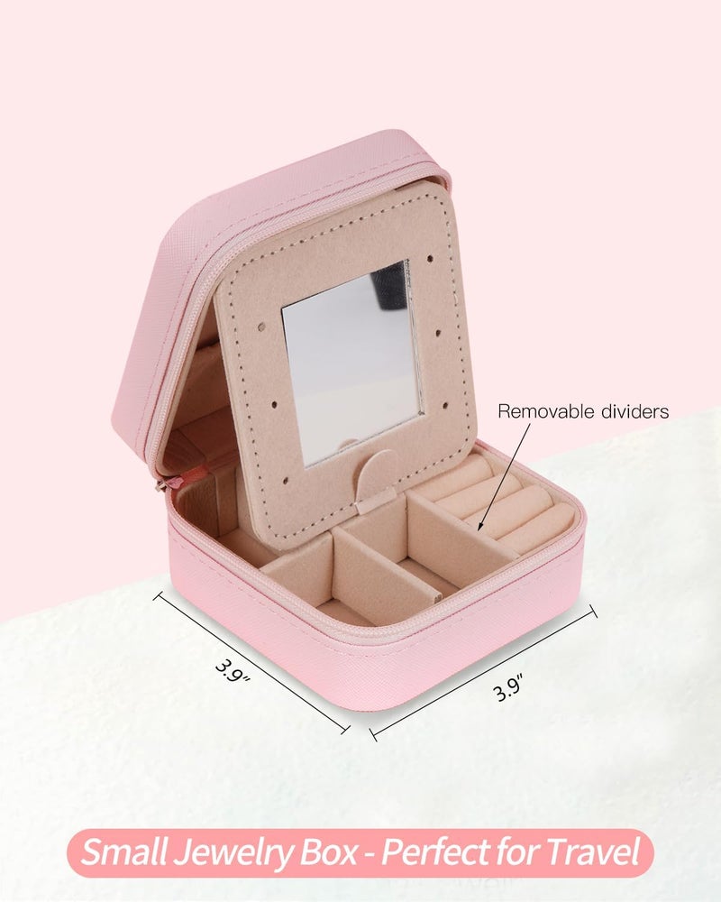 Uygafly Christmas Gifts for Girls 3 4 5 6 7 8 9 10 11 12 13 14 Year Old,Gifts for Teens Kids Daughter Sister Birthday Gifts for Women - Travel Jewelry Case Small Box Cute Stuff | Pink,A - Image 5